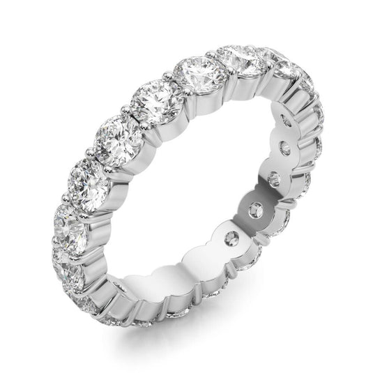 Sparkling Women's Eternity Band with Round Diamond White Gold Side View