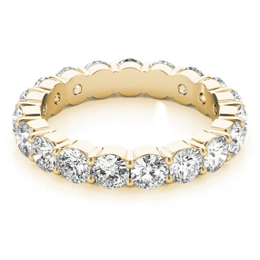 Sparkling Women's Eternity Band with Round Diamond Yellow Gold Perspective View