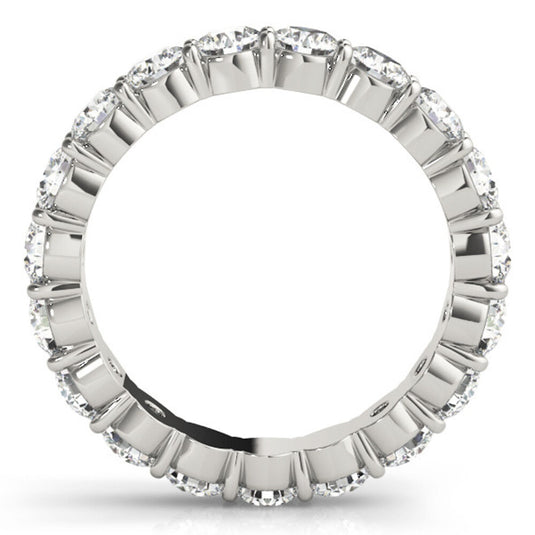 Sparkling Women's Eternity Band with Round Diamond White Gold Top View