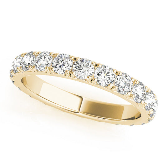 Brilliant Women's Eternity Band with Round Diamond Yellow Gold