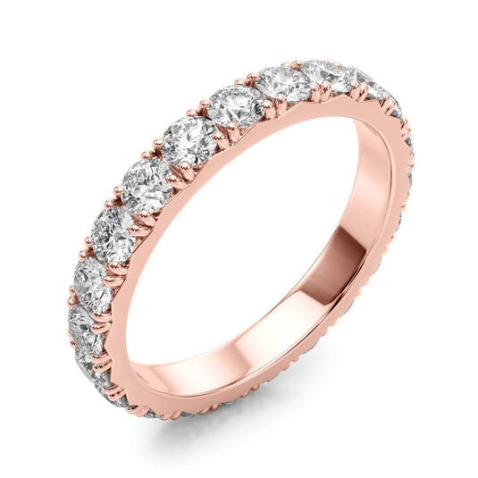 Brilliant Women's Eternity Band with Round Diamond Rose Gold Side View