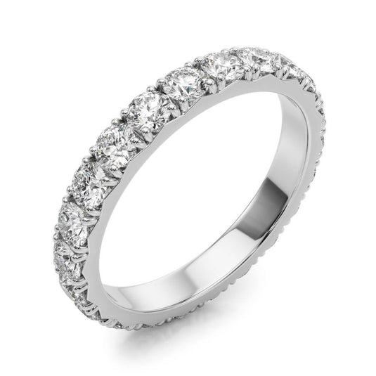 Brilliant Women's Eternity Band with Round Diamond White Gold Side View