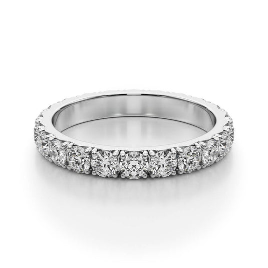 Brilliant Women's Eternity Band with Round Diamond White Gold Cross View