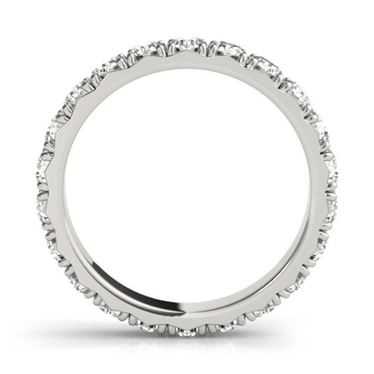 Brilliant Women's Eternity Band with Round Diamond White Gold Top View