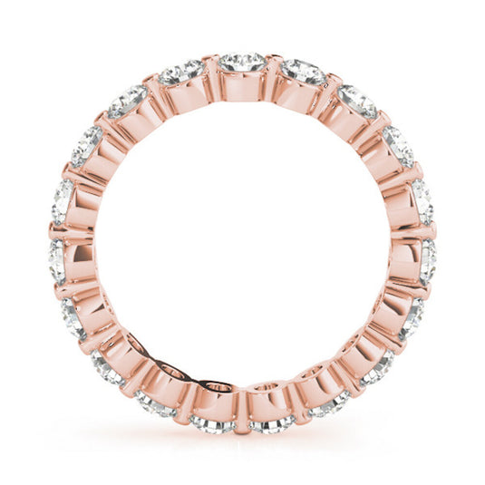 Round Diamonds Eternity Band Rose Gold Top View