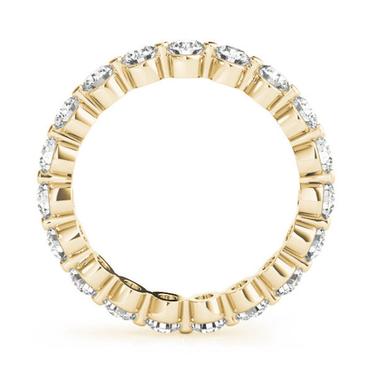 Round Diamonds Eternity Band Yellow Gold Top View