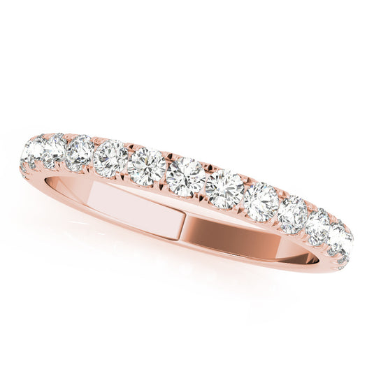 Halfway Wedding Band Rose Gold