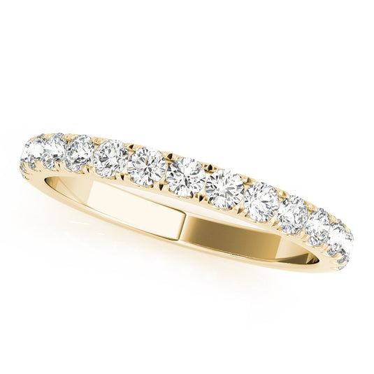 Halfway Wedding Band Yellow Gold