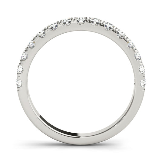 Halfway Wedding Band White Gold Front View