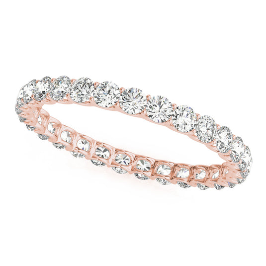 Round Brilliant Diamond Eternity Band for Her Rose Gold