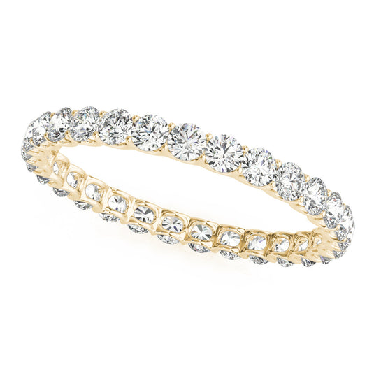 Round Brilliant Diamond Eternity Band for Her Yellow Gold