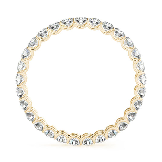 Round Brilliant Diamond Eternity Band for Her Yellow Gold Top Gold