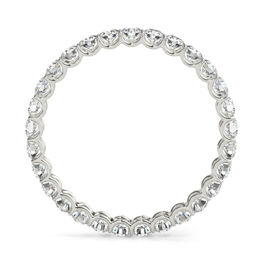 Round Brilliant Diamond Eternity Band for Her White Gold Top Gold
