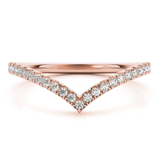 Curve Chevron Diamond Band for Wedding