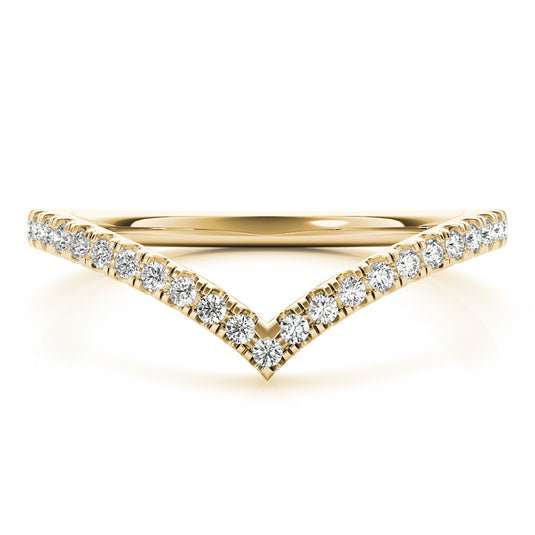 Curve Chevron Diamond Band for Wedding