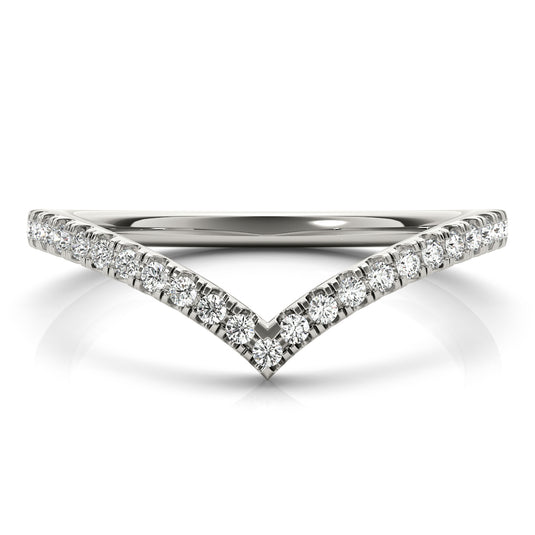 Curve Chevron Diamond Band for Wedding