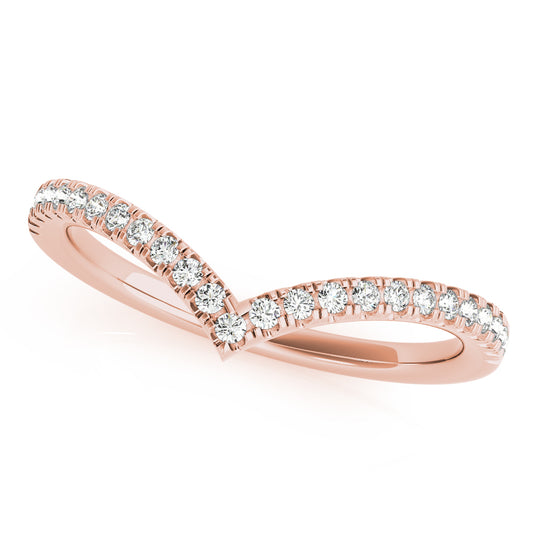 Curve Chevron Diamond Band for Wedding