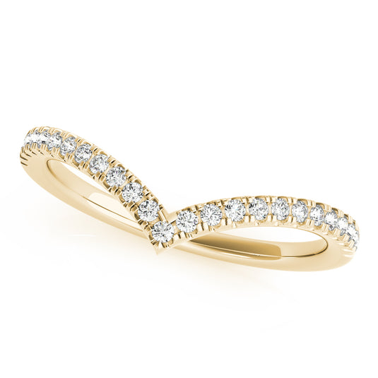 Curve Chevron Diamond Band for Wedding