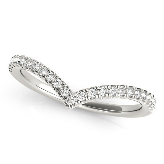 Curve Chevron Diamond Band for Wedding