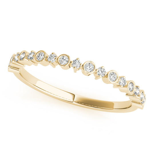 Stackable Round Diamond Wedding Band for Women Yellow Gold