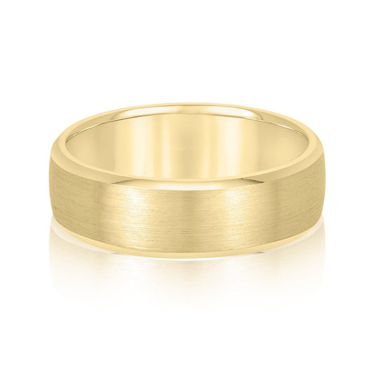 Beveled Edge Men’s Wedding Band Yellow Gold