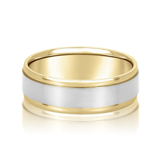 Satin Finish Men's Wedding Band Top View