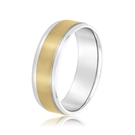 Satin Finish Polished Edge Men's Wedding Band