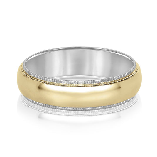 Milgrain Edge Polished Finish Men's Wedding Band