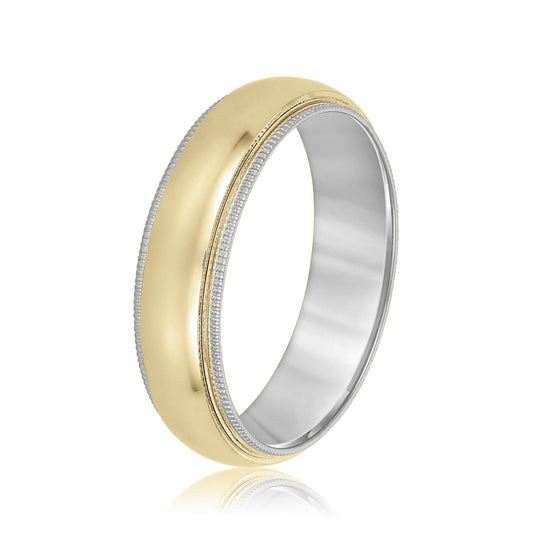 Milgrain Edge Polished Finish Men's Wedding Band Side View