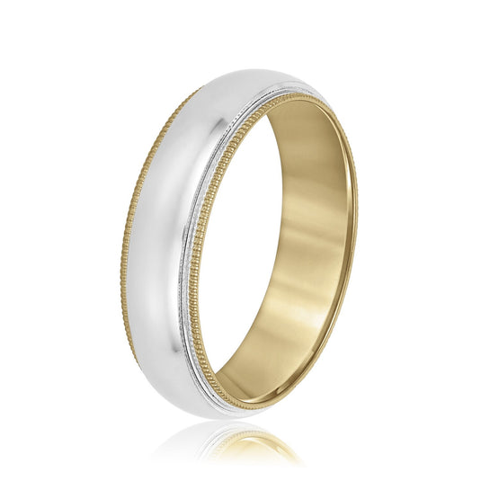 Milgrain Edge Polished Finish Wedding Band Side View