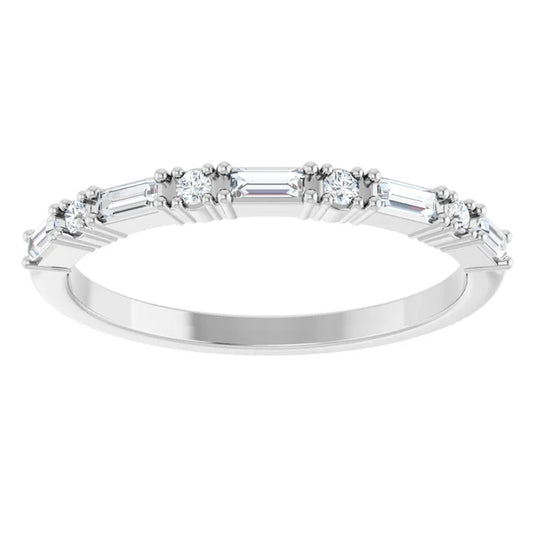 Lab Grown Baguette Diamond Wedding Band