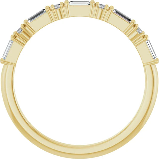 Lab Grown Baguette Diamond Wedding Band