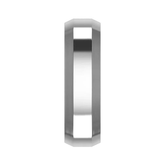 Cobalt Beveled Edge Wedding Band For Men Side View