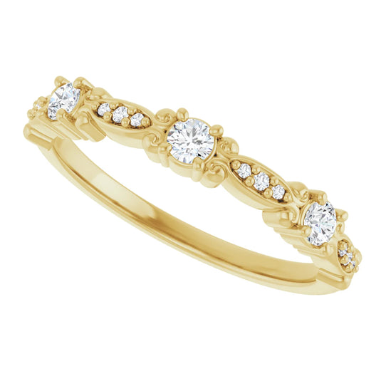 Vintage Natural Diamond Anniversary Band Yellow Gold