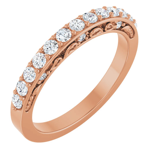 Cherishable Natural Diamond Anniversary Band Rose Gold