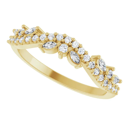Marquise Cut Womens Wedding Band