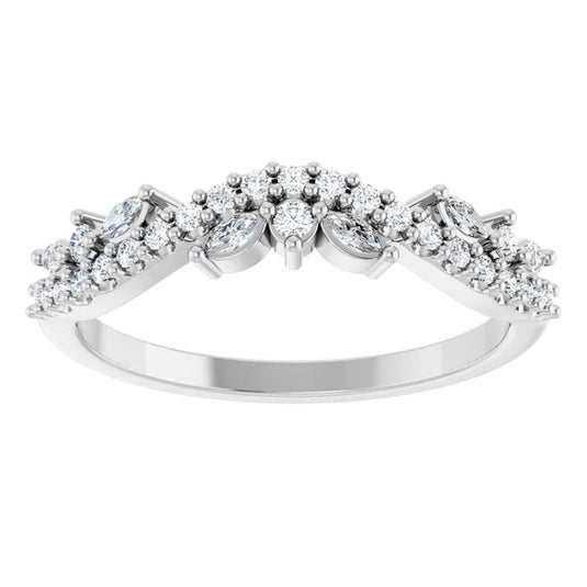 Marquise Cut Womens Wedding Band