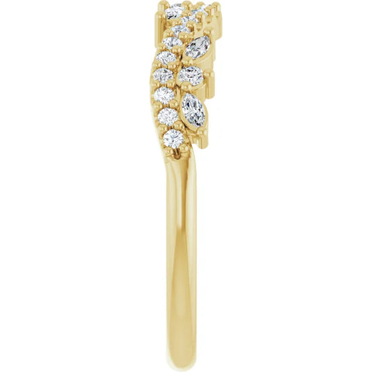 Marquise Cut Womens Wedding Band