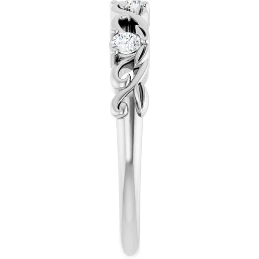 Rhodium Plated Womens Wedding Band