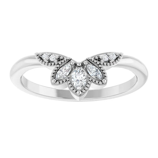 Marquise Cut Diamonds Wedding Band