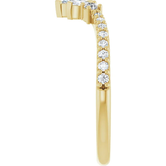 Pointed Marquise Diamond Wedding Band
