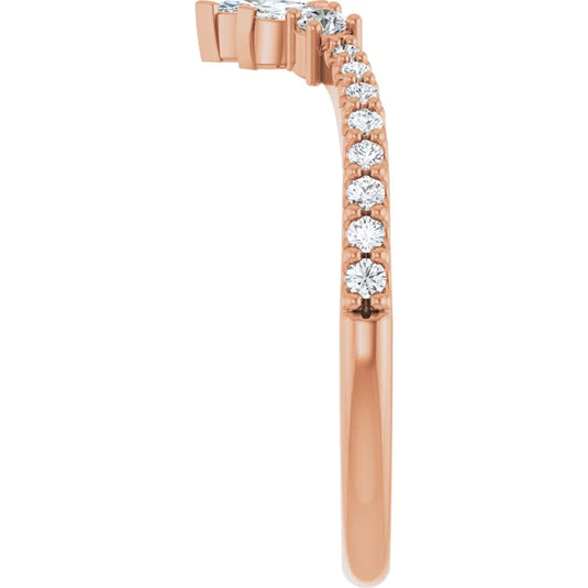 Pointed Marquise Diamond Wedding Band