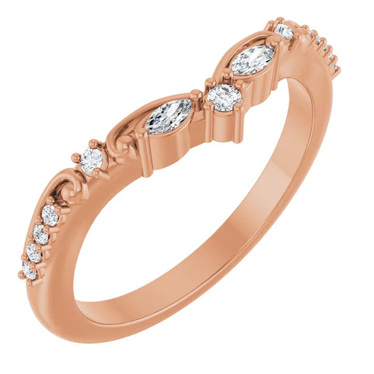 Ethereal Marquise Diamond Wedding Band