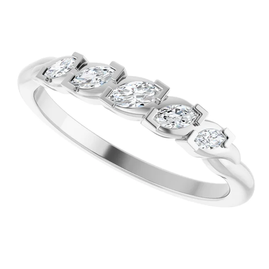 Marquise Diamond Wedding Band