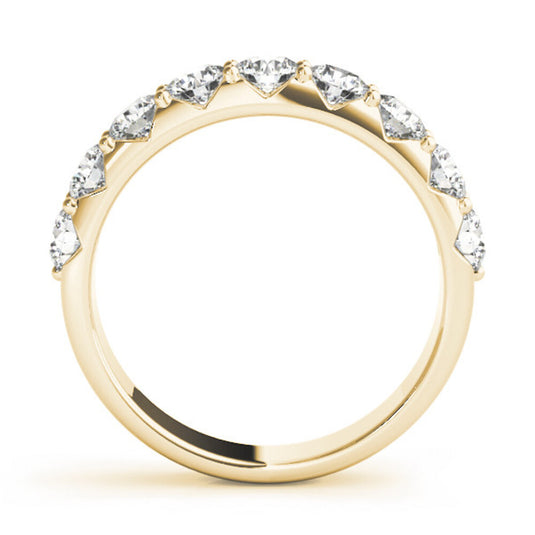 U-prong wedding band Yellow Gold Side View