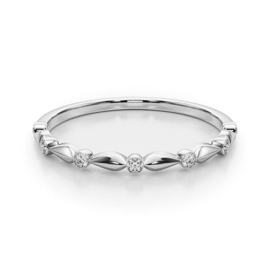 Dazzling Bezel Set Round Diamond Wedding Band