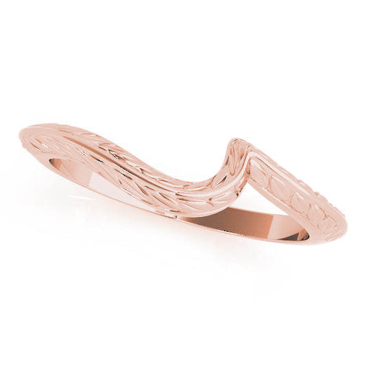 Women’s Vintage Pattern Curved Wedding Band
