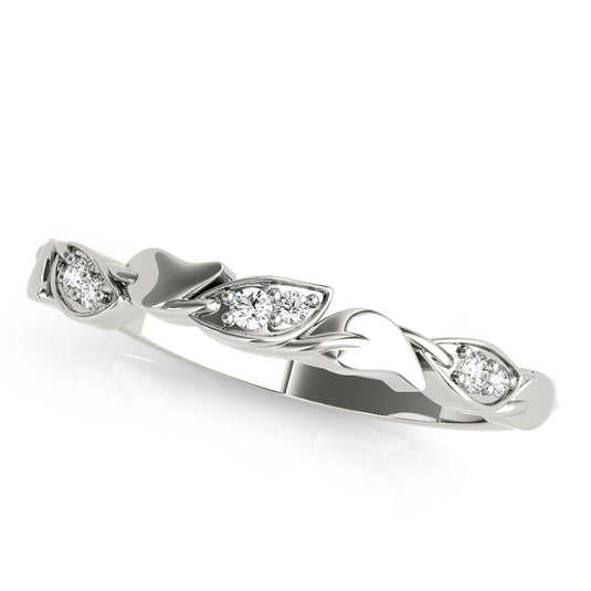 Classic Design Nature Inspired Diamond Wedding Band for Her