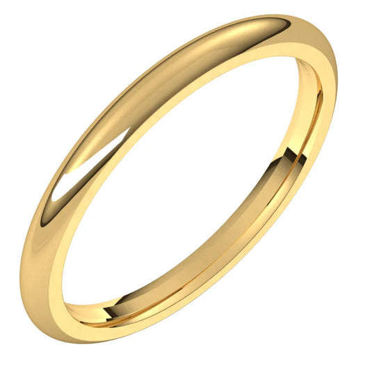 Women’s Half Round Classic Wedding Band Yellow Gold