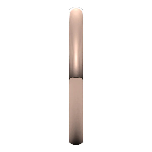 Lightweight Comfort Fit Half Round Band Rose Gold Perspective View